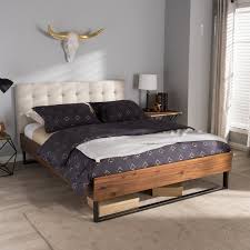A tremendous amount of useful storage space is obtained by adding the drawers underneath the bed. Baxton Studio Mitchell Industrial Platform Bed In 2021 King Size Platform Bed Industrial Platform Beds Upholstered Platform Bed