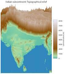 Topographic Map Of Indian Subcontinent Topographical Relief Of The Indian Subcontinent [Oc] : R/Dataisbeautiful