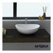Produit ajouté à la liste d'achat. Vasque A Poser Ovale En Solid Surface 42 Cm Ovea Va Ss 9039