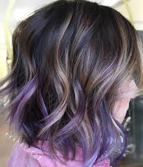 Short Purple Hair Highlights Purple Hair Highlights Short Purple Hair Purple Highlights Brown Hair
