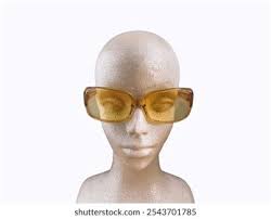 Mannequin No Nose Sunglasses Bug-Eye Wooden Sunglasses Ebony Silver Lenses  EKodoKi®