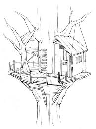 A coloring page collection featuring tree houses. Awesome Treehouse Coloring Page Color Luna