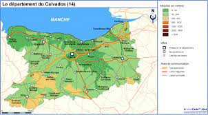 Calvados dans la région basse normandie pour des vacances en toute tranquillité. Carte Geographique Touristique Et Plan Du Calvados 14 Caen