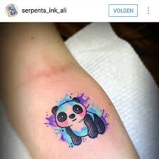 Have This Watercolor Splash Behind My Panda Idea It Will Go Great With The Quote Panda Tattoo Tattoos Kawaii Tattoo