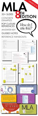Mla Citation Lecture Handouts Mla 8th Edition In Text Citation Works Cited Teaching Writing Writing Lessons High School Writing