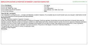May 01, 2018 · writing a great physician cover letter is an important step in your job search journey. Veterinary Livestock Inspector Application Letters