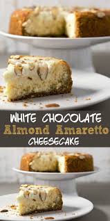 A Graphic Of A Slice Of Amaretto Cheesecake On A Plate And The Rest Of The Cheesecake On A Cake Pla Amaretto Cheesecake Cheesecake Recipes Dessert Recipes Easy