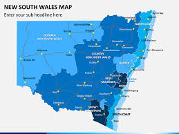 These include the mountains, agricultural plains, a thin coastal strip, and the western plains. New South Wales Map Powerpoint Sketchbubble
