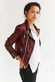 Doma Oxblood Quilted Leather Jacket Fashion Clothes Women Fashion Burgundy Leather Jacket