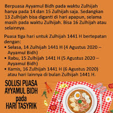 Puasa sunah ini memiliki kemuliaan tersendiri. Solusi Puasa Ayyamul Bidh Pada Hari Tasyrik