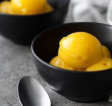 Simple Mango Sorbet Recipe Recipe Mango Sorbet Recipe Sorbet Recipes Mango Sorbet