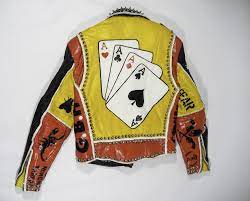 Aces Studded Punk Jacket Studded Punk Leather Jacket Custom Jacket Hand Painted Punk Rock Jacket Spikes Studs Punk Jacket Punk Jackets Jackets Punk Leather Jacket