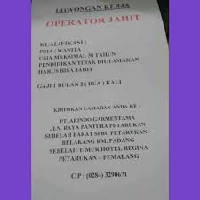 Check spelling or type a new query. Lowongan Kerja Garment Like And Share
