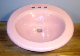 vintage pink retro bathroom drop in