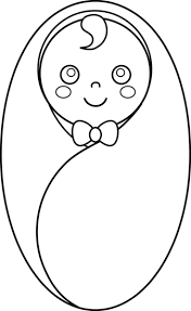 Swaddled Baby Line Art Free Clip Art Easy Drawings Art Line Art
