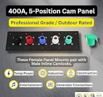 Amazon.com: Power Assemblies 5 Position CAM Lock Panel, 400 Amp, 3 Phase  120/208V, Female, 90°, Double Set-Screw Connections with NEMA 3R Caps and  ...