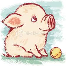 Pig And Ball Cute Drawings Pig Art Pig Painting