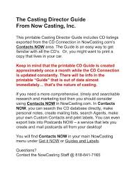 the casting director guide from now