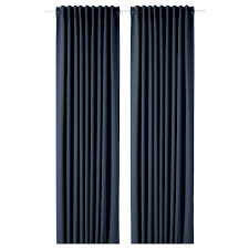 Majgull Blackout Curtains 1 Pair Dark Blue 57x98 Ikea In 2020 Blackout Curtains Block Out Curtains Curtains With Blinds