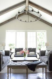 This can actually help to tone down any undertones in the paint, because the comparison of a clear white to a cream is so much stronger. Beautiful Rustic Wood Beams Give The Living Room A Warm Feel Home Decor Living Room Decor Cozy Living Room Furniture