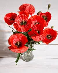 Coquelicots, camomilles et bleuets pour un beau bouquet de printemps. Bouquet Of Red Poppies In Glass Vase And Poppy Petals Near On Stock Photo Picture And Royalty Free Image Image 50258658