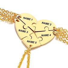 Check spelling or type a new query. Free Engrave 5 Pieces Set Jewelry Women Heart Necklace Custom Family Name Pendant Personalized Puzzle Statement Jewlery Pendant Necklaces Aliexpress