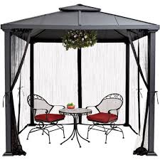 Better Homes Gardens Sullivan Ridge 8 X 8 Hard Top Gazebo With Netting Walmart Com Gazebo On Deck Gazebo Netting Gazebo