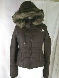 Abercrombie Fitch Brown Puffer Down Heavy Jacket Coat Size