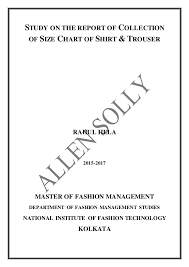 size chart of allen solly