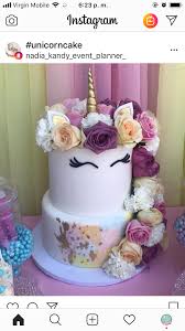 Unicorn Cake With Real Flowers As The Mane Cake Pumpkin Cake Unicorn Cake