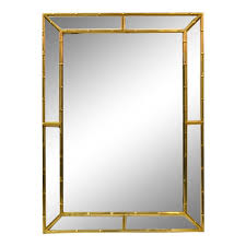 Vintage 1960s danish leather and rosewood sofa. Mid Century Modern Brass Faux Bamboo Wall Mirror Italy Chairish