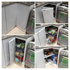 Win Kitchen Corner Cabinet Using Bi Fold Doors And A Pull Out Rack In 2020 Corner Kitchen Cabinet Kitchen Corner Bifold Doors