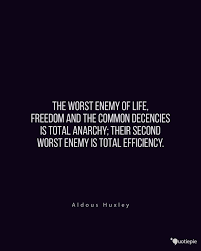 Love is the only force capable of transforming an enemy into a friend. The Worst Enemy Of Life Freedom And The Common Decencies Is Total Anarchy Their Second Worst Enemy Is Total Efficiency Quotiepie