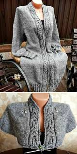 The sleeves come with two options: Amazing Knitting Raglan Knit Long Cable Cardigan Free Pattern