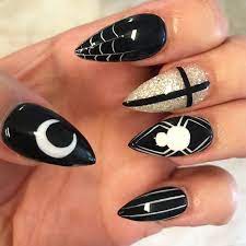 80 Dark Color Nail Designs For Women Dark Color Nails Halloween Nail Designs Holloween Nails