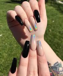 Black And Light Pink Ombre Nails New Elegant Black And Light Pink Nail Designs Long Nails Cute Nails Holographic Nails