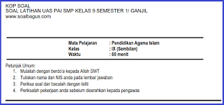 Kunci jawaban ppkn kelas xi semester 2 bab 7. Soal Uas Pai Smp Mts Kelas 9 Semester 1 Ganjil Soalbagus Com