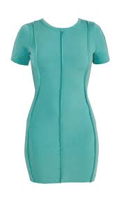 Mint green w aqua embroidered beach kaftan resortwear cover up dress s m 8 10 12. Recylced Aqua Green Raw Seam Bodycon Dress Prettylittlething Uae