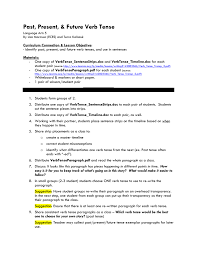 Verb Tense Lesson Outline