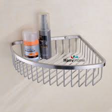 Brushed Nickel Stainless Steel Corner Shower Basket Construction With 18pcs Stainless Steel Wire Strong Enou Shower Shelves Corner Shower Corner Shower Caddy