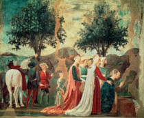 In 1452, piero della francesca was called to arezzo to replace bicci di lorenzo in painting the frescoes of the basilica of san francesco. Piero Della Francesca Bilder Als Kunstdrucke Leinwandbilder Gerahmte Bilder Glasbilder Und Tapeten