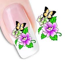 Flower nail art with stripes. 1 Pcs 3d Nail Stickers Water Transfer Sticker Nail Art Manicure Pedicure Flower Fashion Daily 02199995 Buy Online In Bosnia And Herzegovina At Bosnia Desertcart Com Productid 83210112