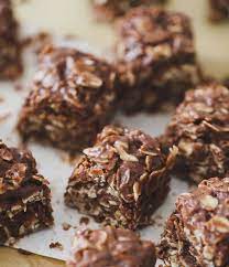 Yummy Chocolate Granola Bar Bites Healthy No Bake Too Baked Dessert Recipes Healthy Baking Granola Recipes