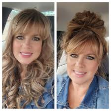 Love my blonde hair 54 and living the dream I know my fringe is to long I  was awaiting a trim