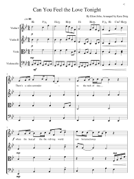 Can You Feel The Love Tonight Piano Sheet Music Free Print And Download In Pdf Or Midi Can You Feel The Love Tonight From The Lion King Written By Elton John Composed By Me How Are You Feeling Feelings Quartet