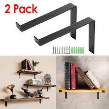 Make sure your holes are at the bottom and slide your floating shelf straight onto the bracket. Buy 2pcs L Shaped Pipe Shaped Industrial Black Iron Pipe Bracket Wall Mounted Floating Shelf Hanging Wall Hardware Decor Pipe Shelf Brackets At Affordable Prices Free Shipping Real Reviews With Photos
