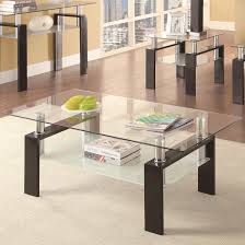 Glass top with mango wood shelf. Coaster Occasional Group 702280 Tempered Glass Coffee Table A1 Furniture Mattress Cocktail Coffee Tables