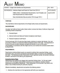 Audit Memo Memo Writing Memo Template Audit