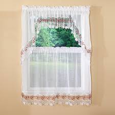 vintage macrame sheer kitchen valance