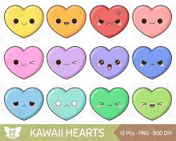 Kawaii Heart Clipart Cute Hearts Clip Art Valentine Love Etsy In 2020 Heart Clip Art Clip Art Cute Heart Drawings